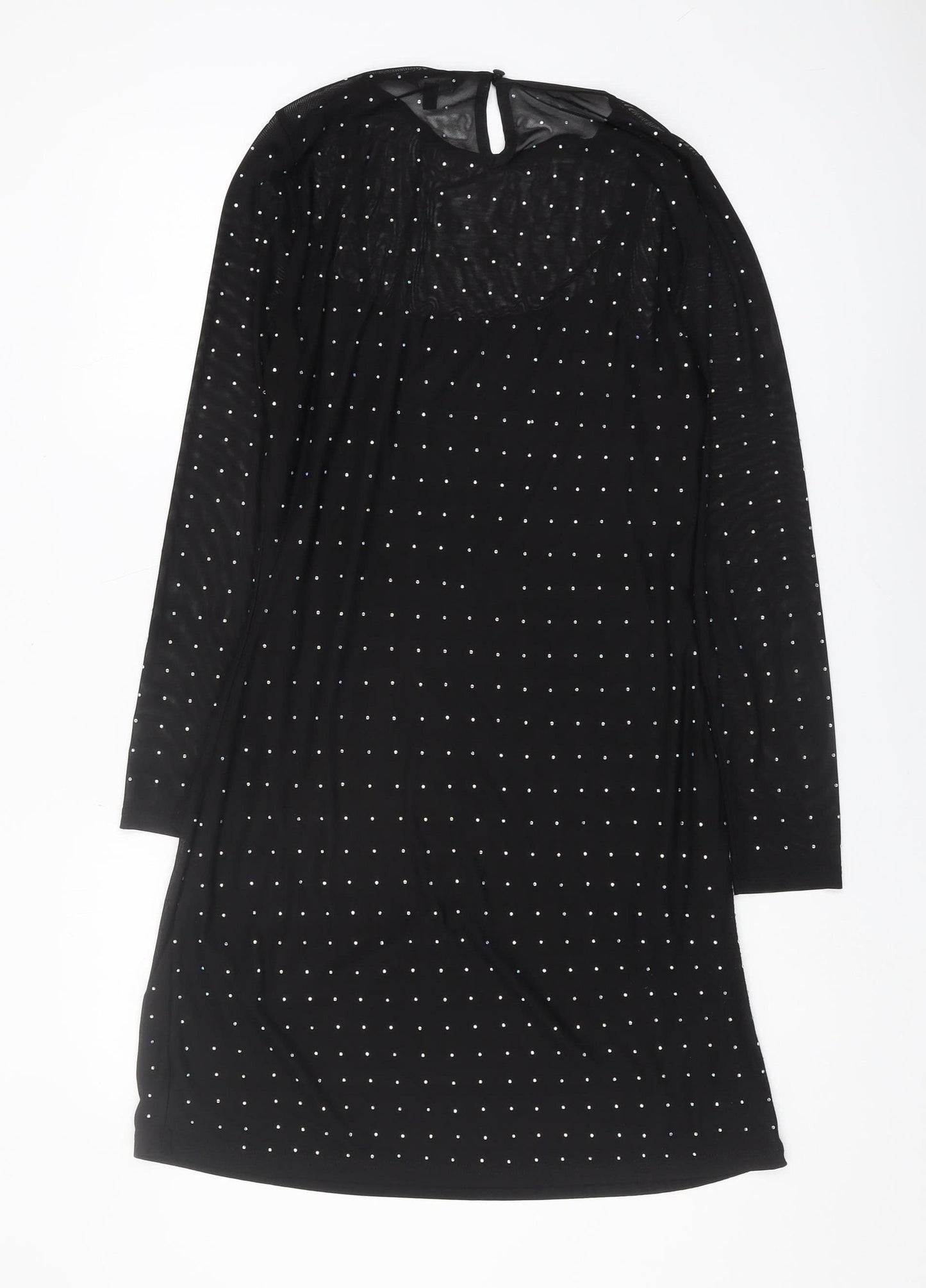 Friends Like These Black Long Sleeve Studded Dress