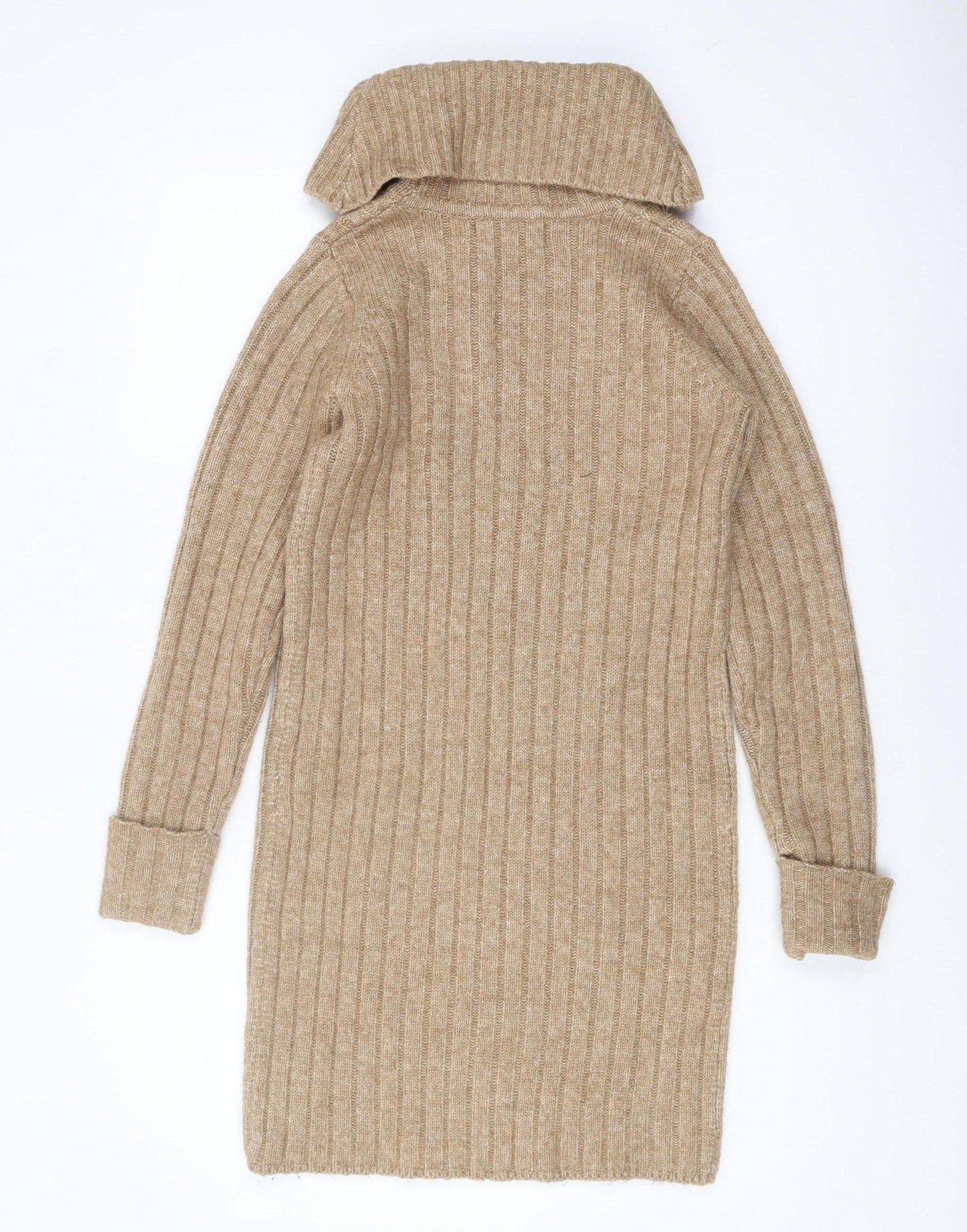 Miss Selfridge Women's Beige Cowl Neck Pullover Jumper Size 8