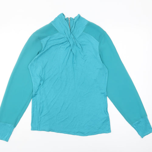 Karen Millen Women's Blue Long Sleeve Top, Size 14