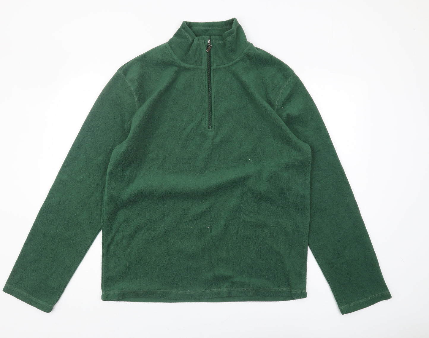 Hutson Harbour Men's Green 1/2 Zip Fleece Sweatshirt L