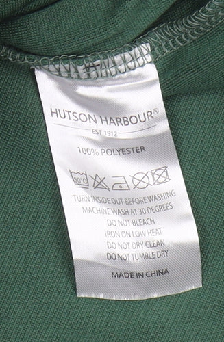 Hutson Harbour Men's Green 1/2 Zip Fleece Sweatshirt L
