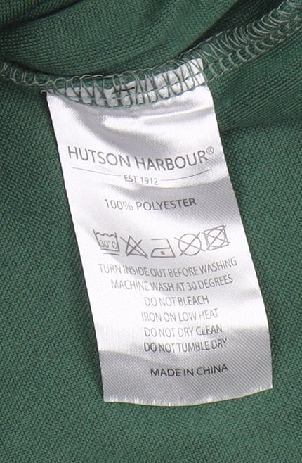 Hutson Harbour Men's Green 1/2 Zip Fleece Sweatshirt L