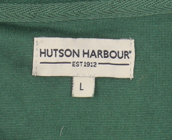 Hutson Harbour Men's Green 1/2 Zip Fleece Sweatshirt L