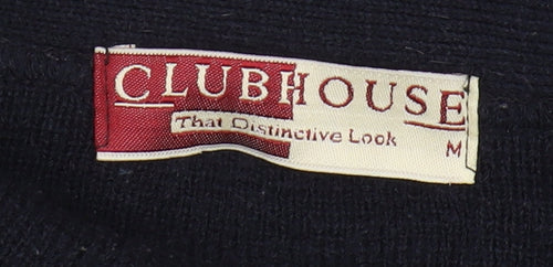 Club House Men's Black Argyle Cardigan - Medium