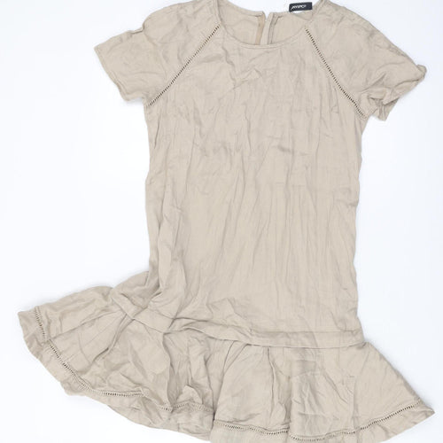 MAX&Co Women Beige Short Dress Size 10 Casual Summer