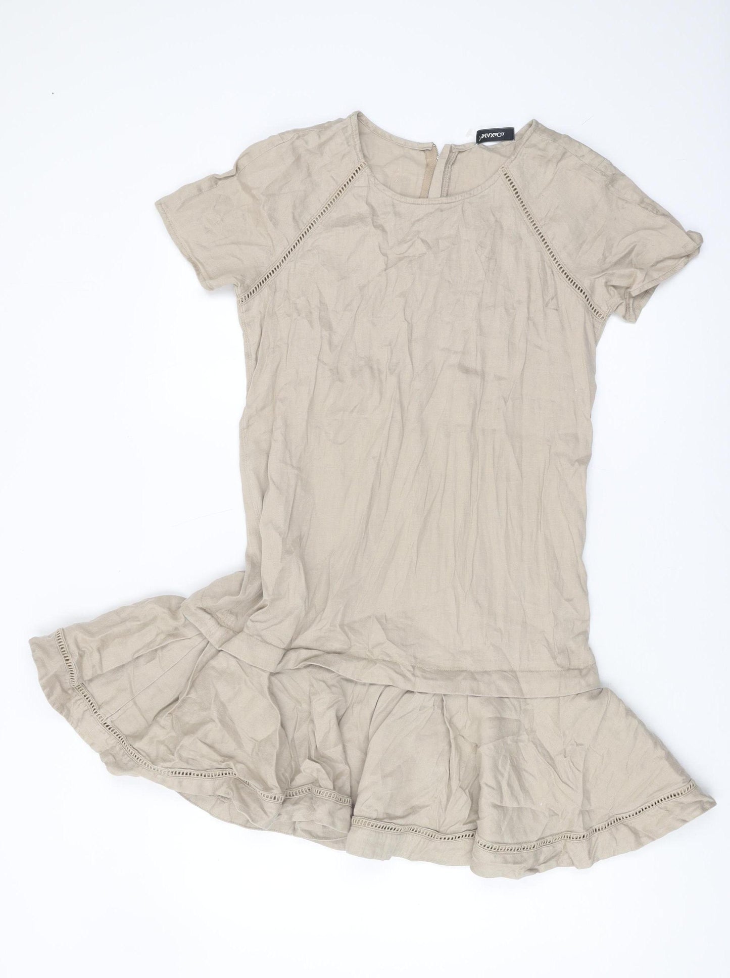 MAX&Co Women Beige Short Dress Size 10 Casual Summer