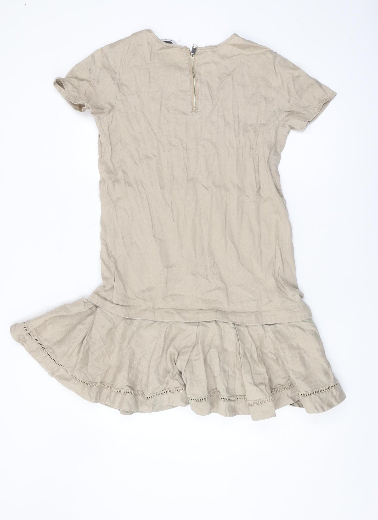 MAX&Co Women Beige Short Dress Size 10 Casual Summer