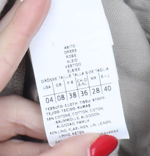 MAX&Co Women Beige Short Dress Size 10 Casual Summer