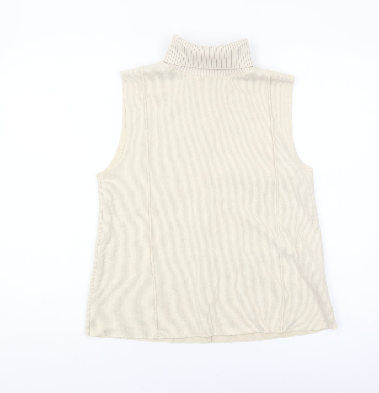 Zara Women's Beige Roll Neck Sleeveless Vest Size 8