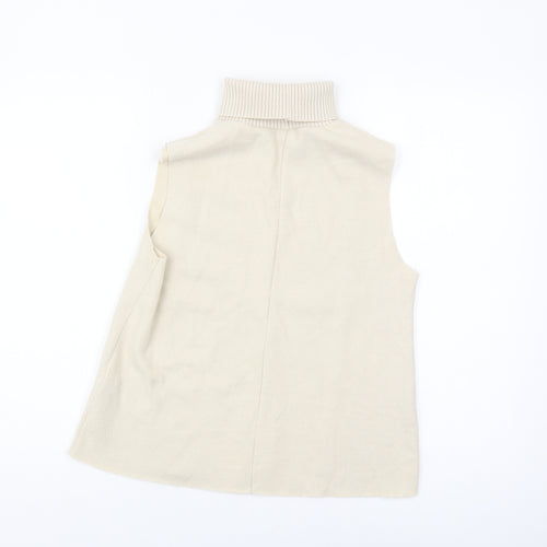Zara Women's Beige Roll Neck Sleeveless Vest Size 8