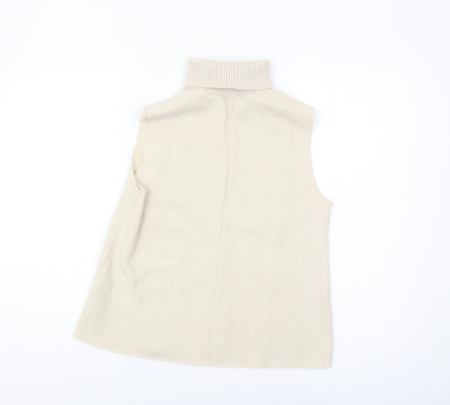 Zara Women's Beige Roll Neck Sleeveless Vest Size 8