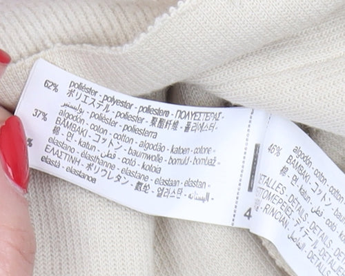 Zara Women's Beige Roll Neck Sleeveless Vest Size 8