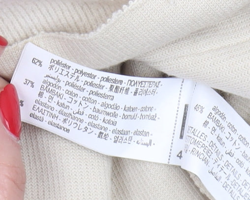 Zara Women's Beige Roll Neck Sleeveless Vest Size 8