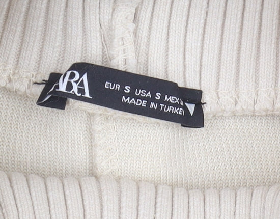 Zara Women's Beige Roll Neck Sleeveless Vest Size 8