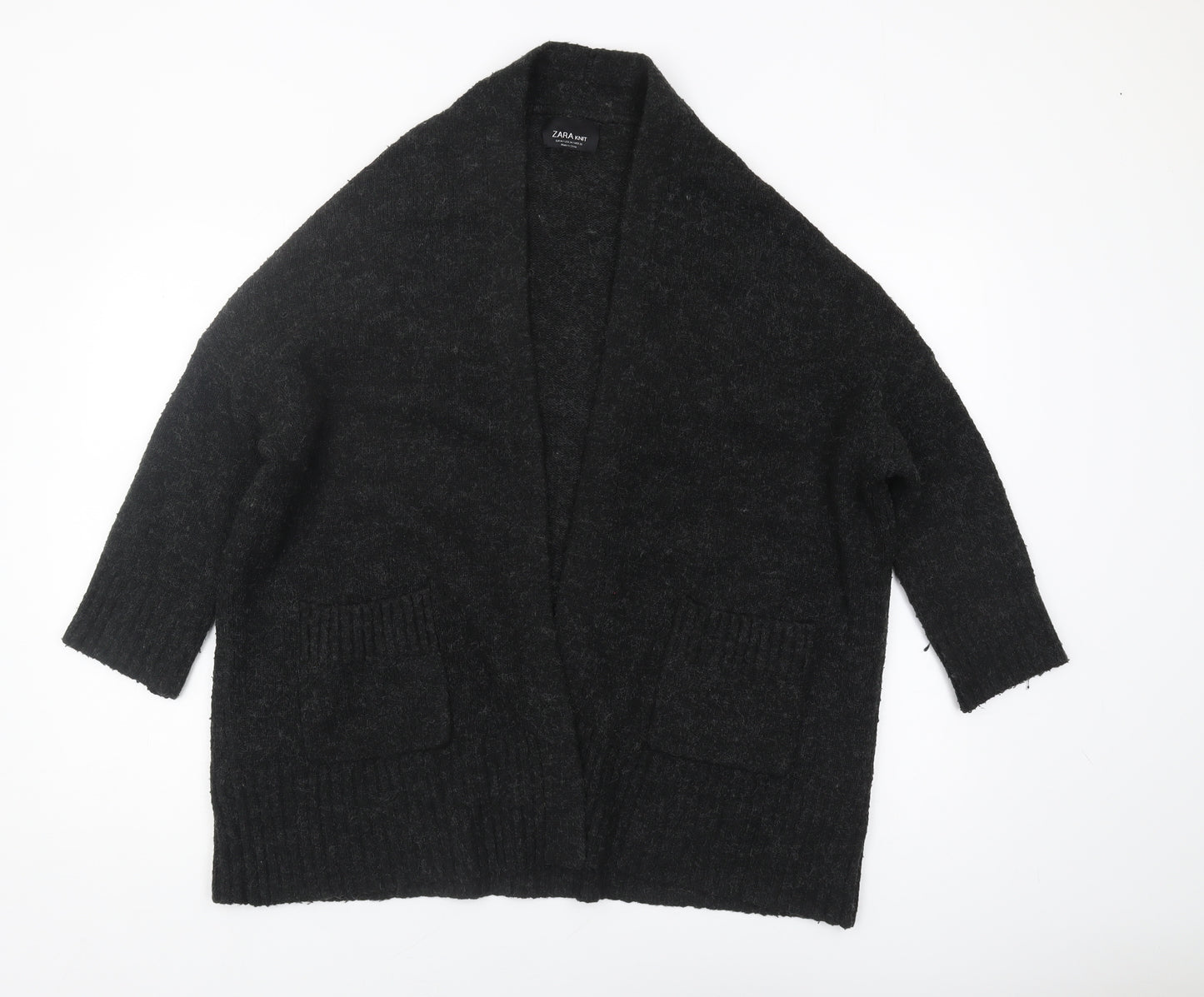 Zara Women's Black Cardigan, M, Relaxed Knit Style
