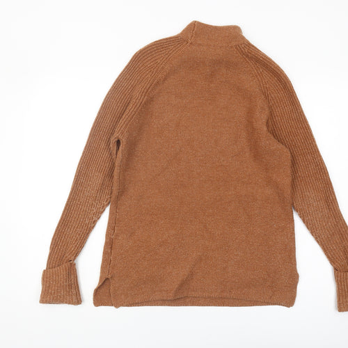Warehouse Women's Brown Mock Neck Jumper Size 8