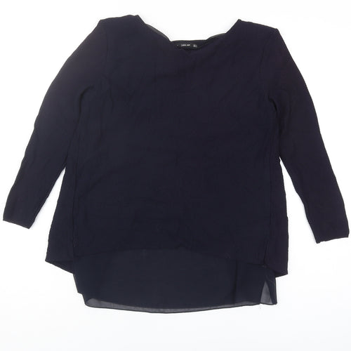 Zara Women's Black Knit Blouse, Size S, Round Neck