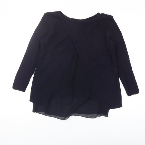 Zara Women's Black Knit Blouse, Size S, Round Neck