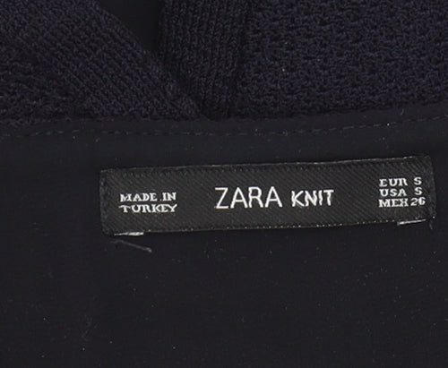 Zara Women's Black Knit Blouse, Size S, Round Neck