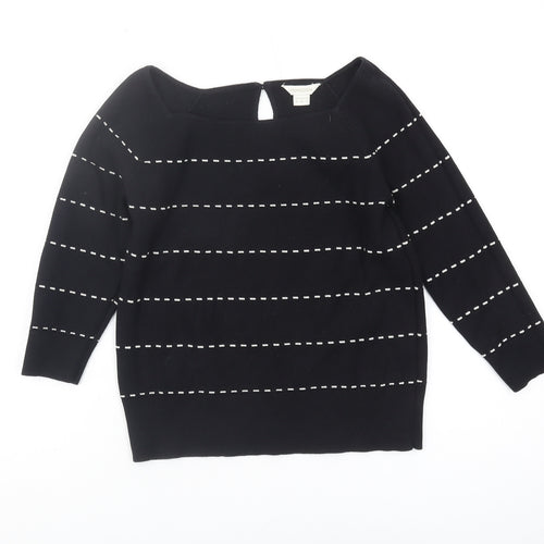 Monsoon Women's Black Pullover Jumper, Size 8, Cotton