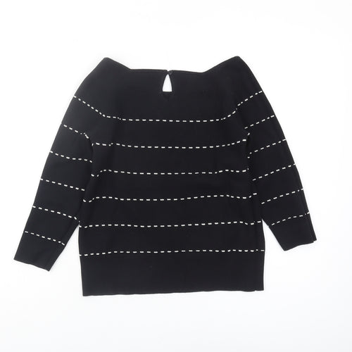 Monsoon Women's Black Pullover Jumper, Size 8, Cotton
