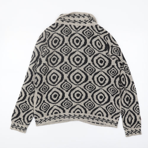 Betty Jackson Black Women's Cardigan, Size 12, Geometric Knit