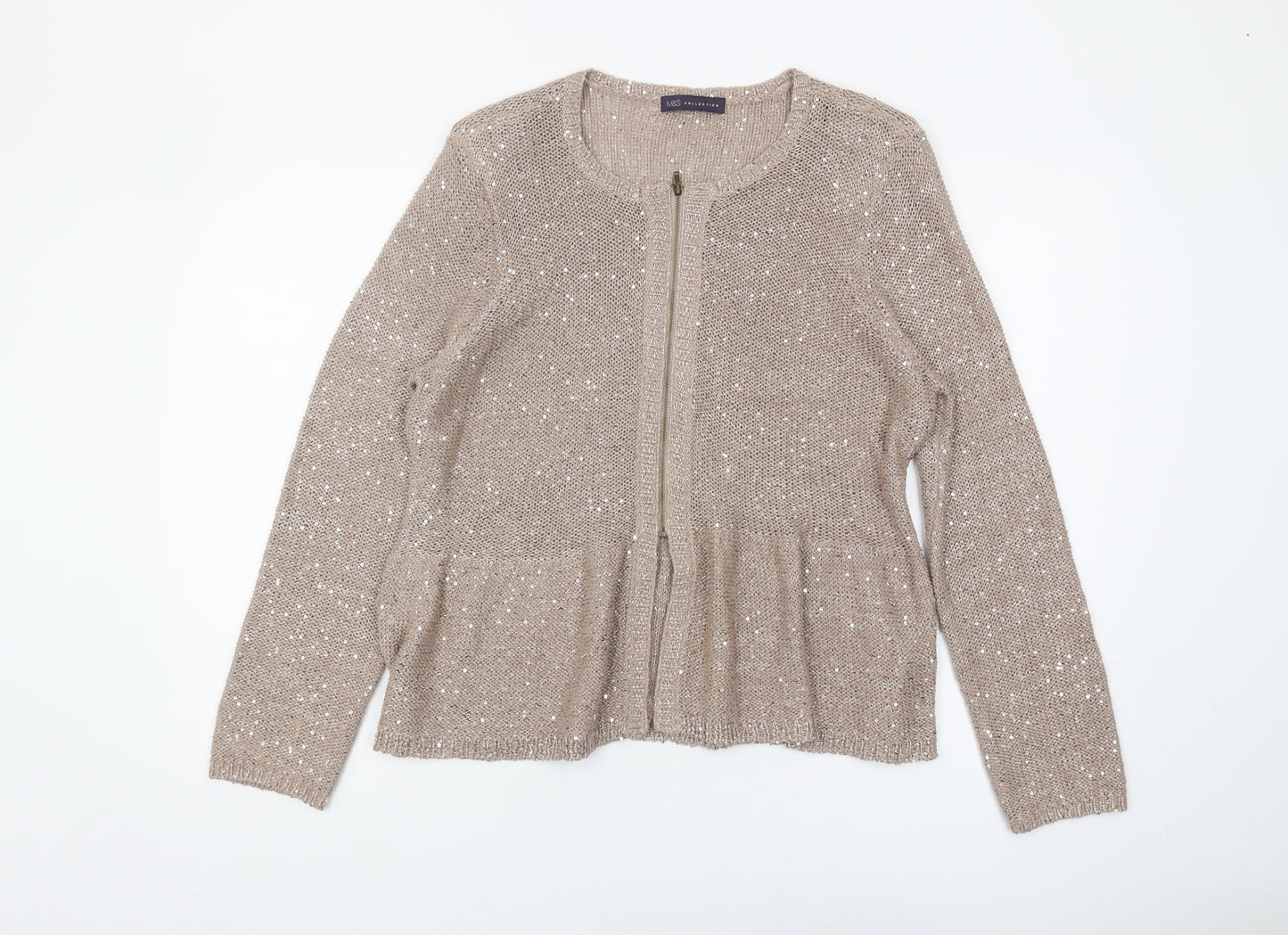 Marks and Spencer Women's Gold Cardigan Size 18