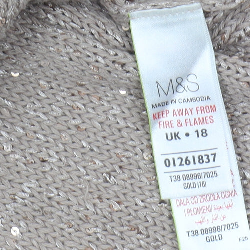 Marks and Spencer Women's Gold Cardigan Size 18