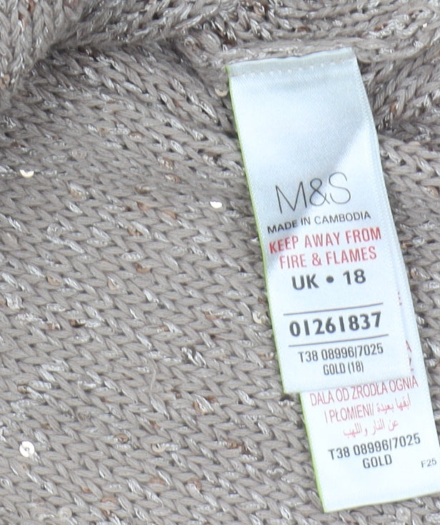 Marks and Spencer Women's Gold Cardigan Size 18