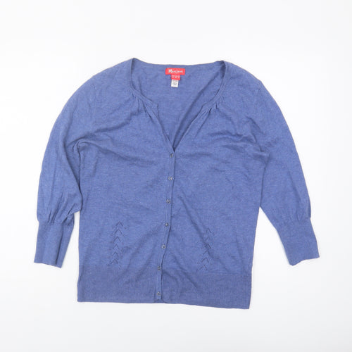 Monsoon Women's Blue V-Neck Cardigan Size 12