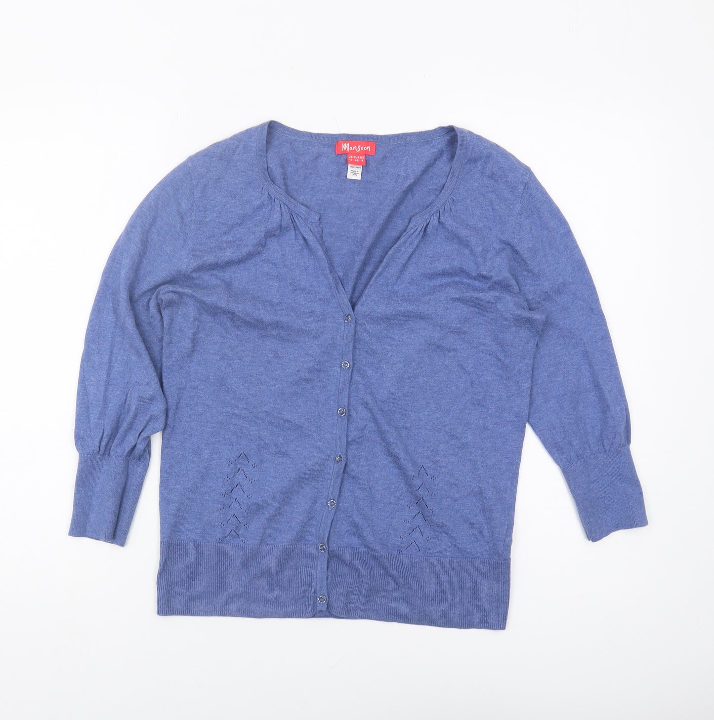Monsoon Women's Blue V-Neck Cardigan Size 12