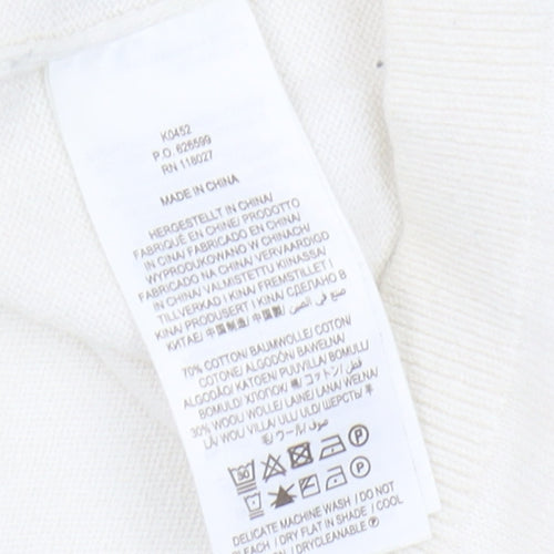 Boden Women's Ivory Striped Boat Neck Jumper Size 10