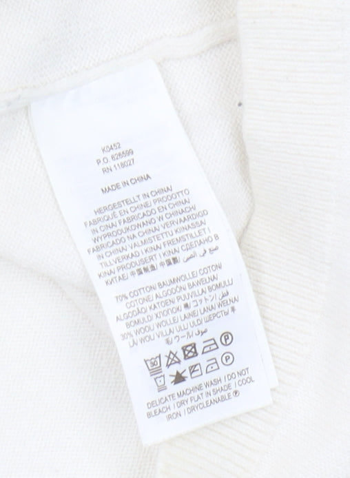 Boden Women's Ivory Striped Boat Neck Jumper Size 10