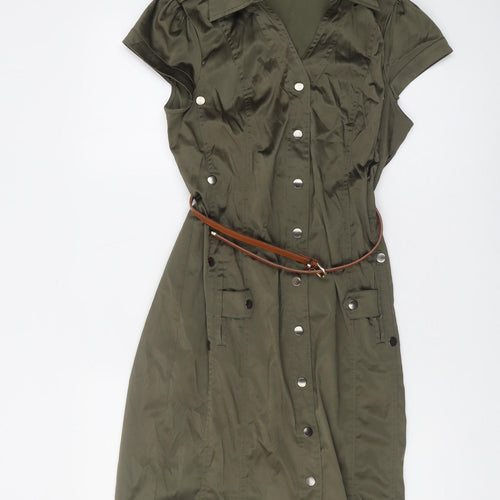 ET VOUS Women's Green Shirt Dress Size 12