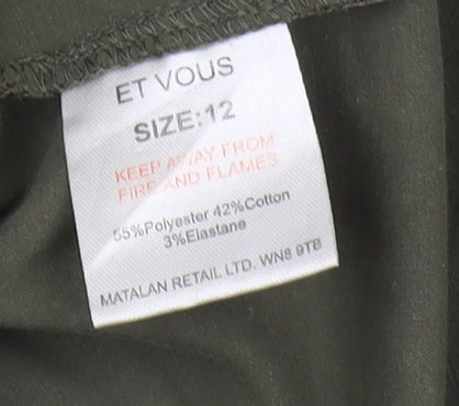 ET VOUS Women's Green Shirt Dress Size 12