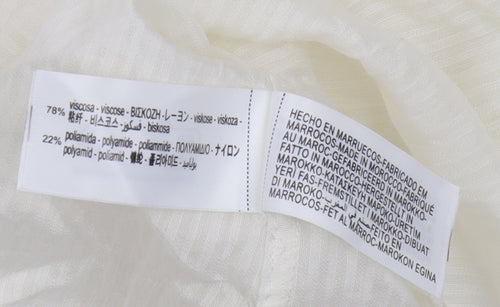 Zara Women's White XS Basic Blouse with Belted Waist