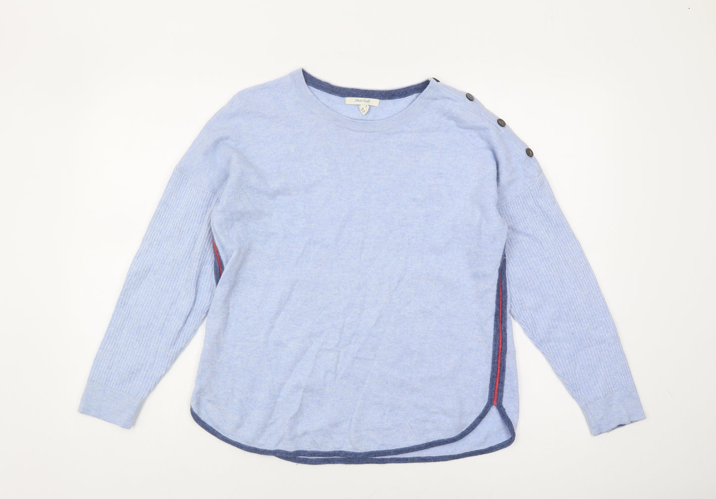 White Stuff Women's Blue Crew Neck Jumper Size 14