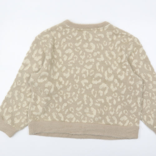 Marks and Spencer Women's Beige Animal Print Pullover Jumper