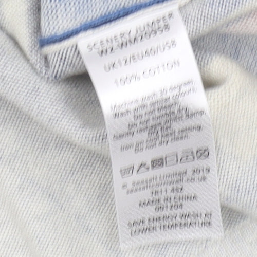 Seasalt Cornwall Women's Blue Geometric Jumper Size 12