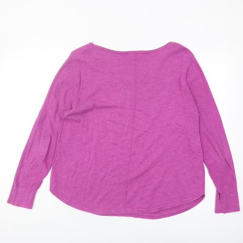 White Stuff Women's Pink V-Neck Pullover Jumper Size 14