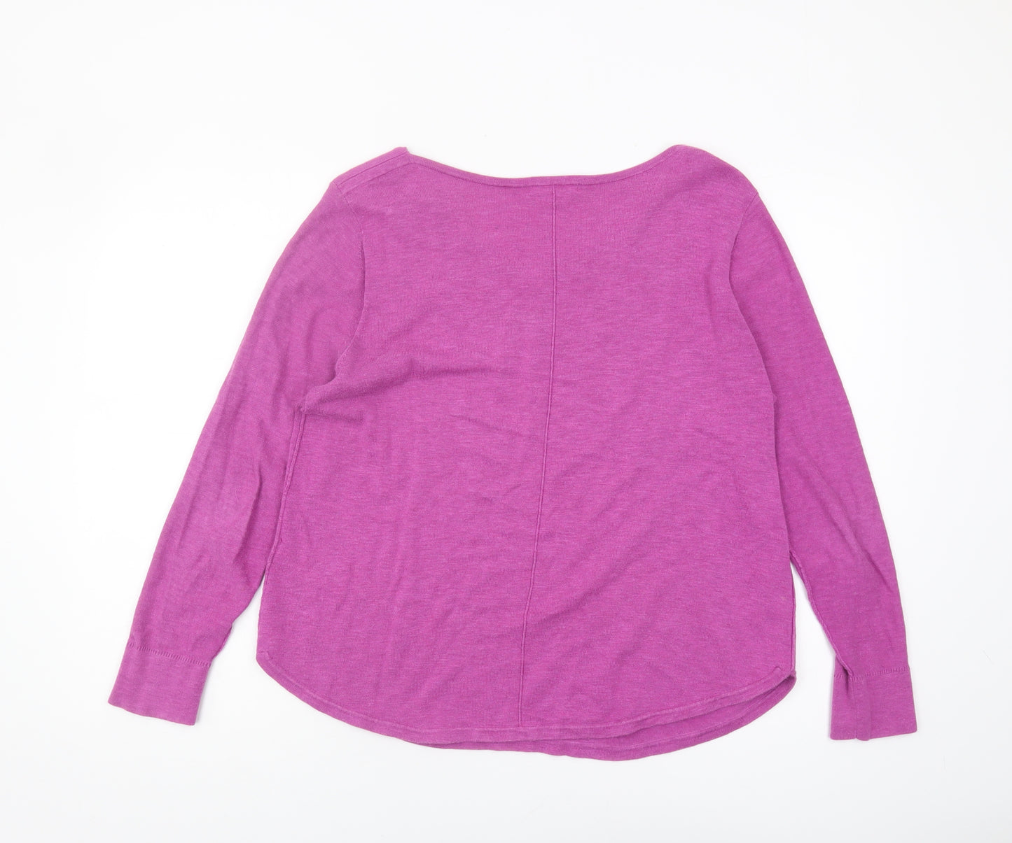 White Stuff Women's Pink V-Neck Pullover Jumper Size 14