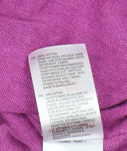 White Stuff Women's Pink V-Neck Pullover Jumper Size 14