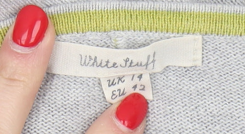 White Stuff Women's Grey Pullover Jumper UK 14