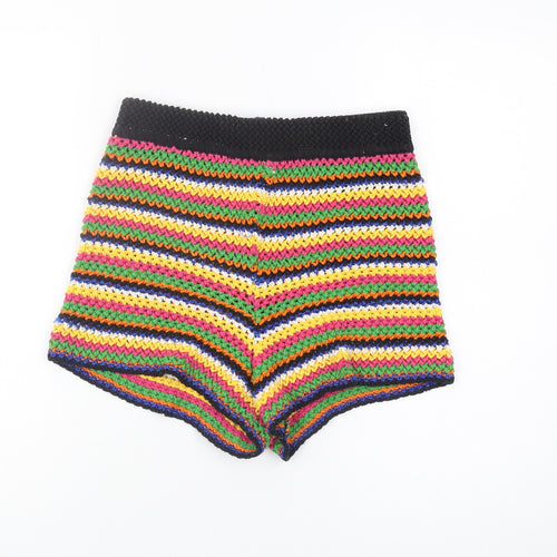 Zara Multicoloured Knit Women's M Striped Shorts
