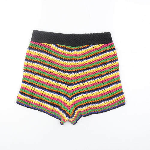 Zara Multicoloured Knit Women's M Striped Shorts