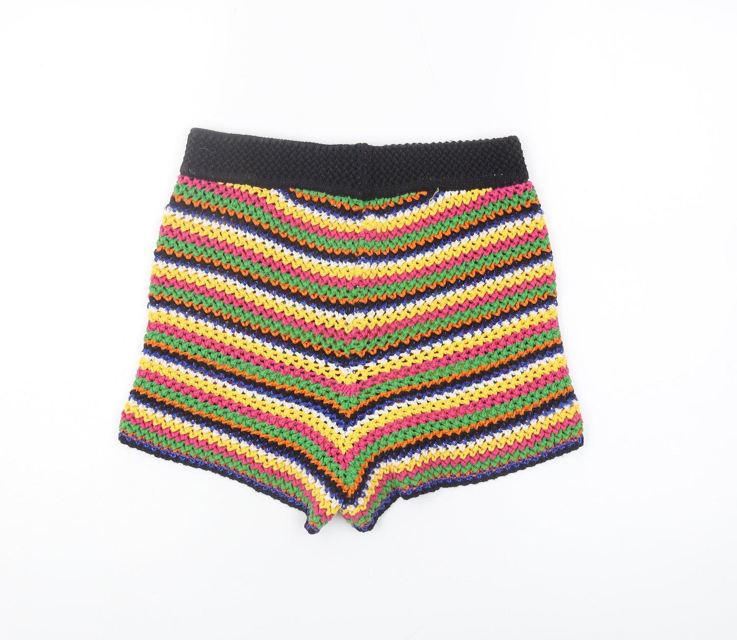 Zara Multicoloured Knit Women's M Striped Shorts