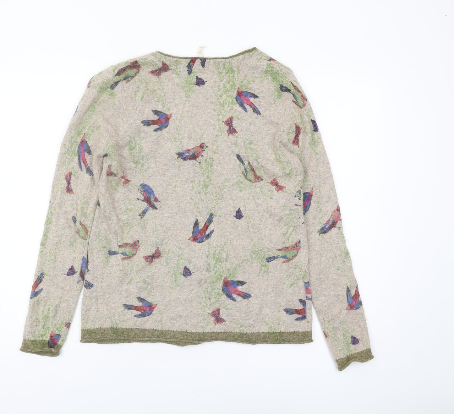 White Stuff Women's Beige Bird Cardigan Size 12