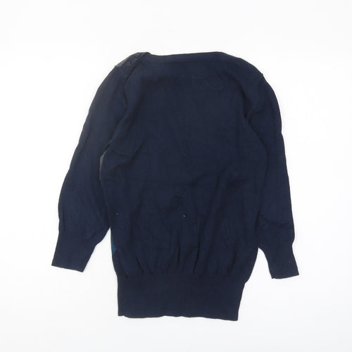 Next Women's Navy Argyle Jumper, Size 10, Cotton Blend
