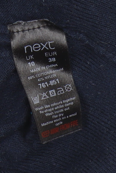 Next Women's Navy Argyle Jumper, Size 10, Cotton Blend