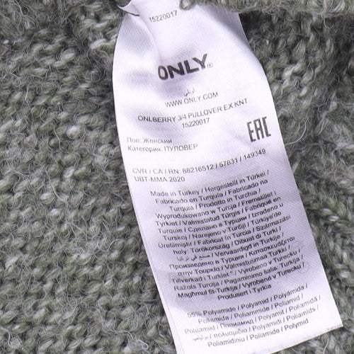 ONLY Women's Green Chunky-Knit Pullover Jumper, Size M